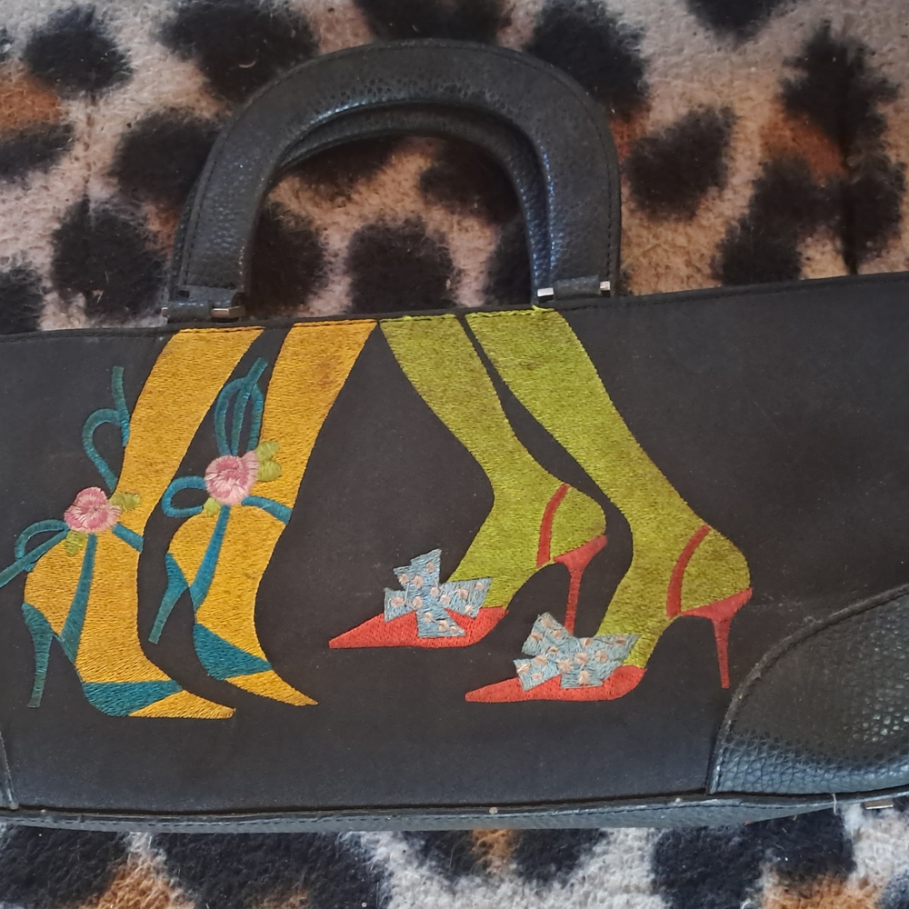 Sydney Love Black Mini Bag with Colorful Shoe Design